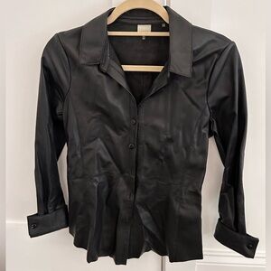 Ecru 100% lamb leather black jacket